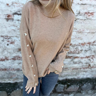 Casual Turtleneck Button Women's Sweater